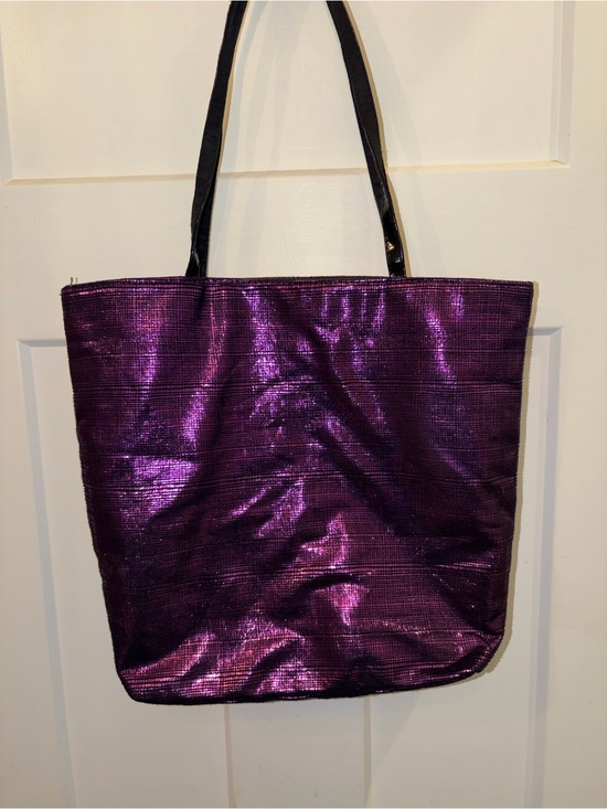 Handbags - Purple Metallic Tote Bag - Unbranded
